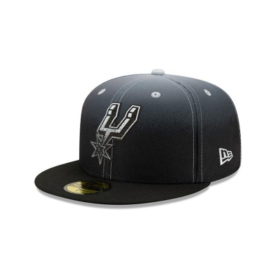 Black San Antonio Spurs Hat - New Era NBA Back Half 59FIFTY Fitted Caps USA0651437